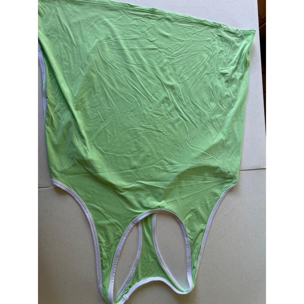 Alo Yoga Womens Racerback Tank Top Lime Green White Trim Athletic Gym Yoga Small